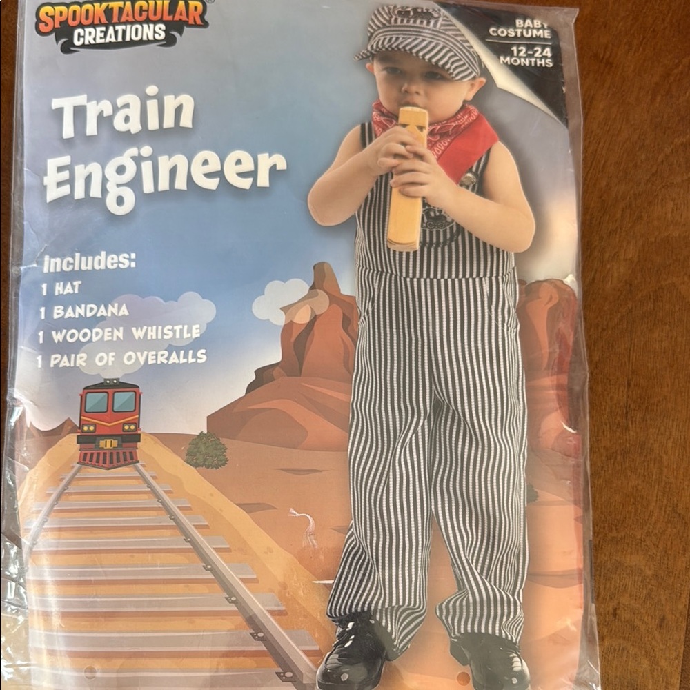 Train Engineer Costume for Kids - Black and White